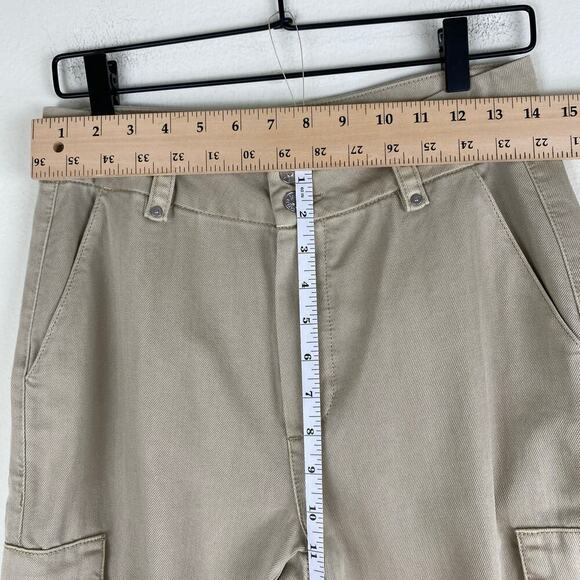 Paige Dion Cargo Pants Size 28 Vintage Sand Full Length Wide Leg Cotton Casual - Picture 15 of 16